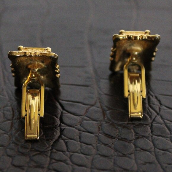 1970s Gold Tone Cuff Links Ornate Baroque Revival Style Vintage - Picture 7 of 8